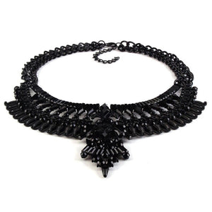 trendy black necklace statement jewelry edgability angle view