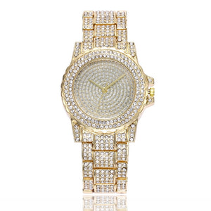 crystals studded diamonte gold watch edgability