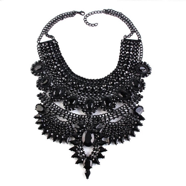 Beaded Necklace Black Chunky Necklace Jewelry Shanaya Statement