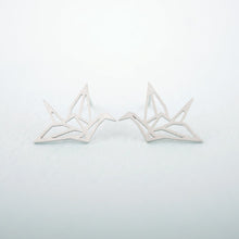 origami bird silver earrings edgability