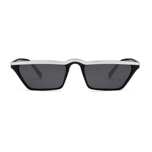 black shades with white top frames edgy sunglasses edgability front view