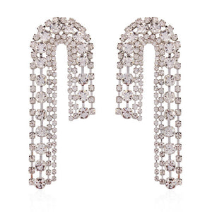 diamond crystals rhinestones long drop dangling earrings edgability