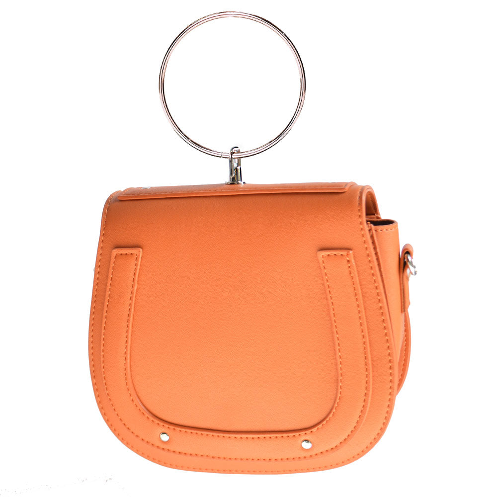 orange studded bag with hoop edgability