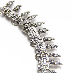 layered boho silver necklace edgability detail view
