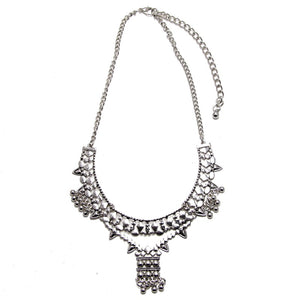 layered boho white silver necklace long edgability
