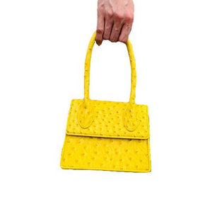 ostrich leather yellow bag edgy fashion edgability front view