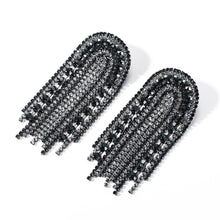 black and silver crystals dangler statement jewelry edgability top view