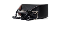 black bag box bag sling bag with chain edgability top view