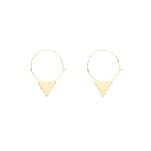 golden hoops with triangle earrings edgability top view
