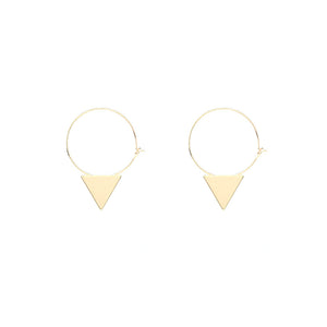 golden hoops with triangle earrings edgability top view