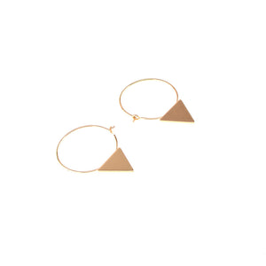 golden hoops with triangle earrings edgability angle view