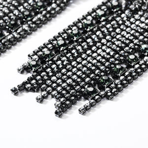 black and silver crystals dangler statement jewelry edgability detail view