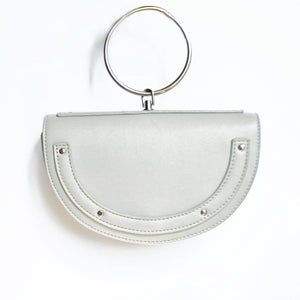 grey wristlet studded bag edgability