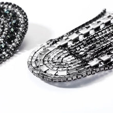 black and silver crystals dangler statement jewelry edgability bottom view