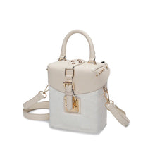 white bag box bag fur bag edgability angle view