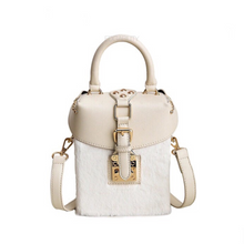 white bag box bag fur bag edgability