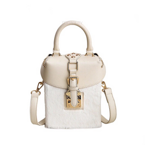 white bag box bag fur bag edgability
