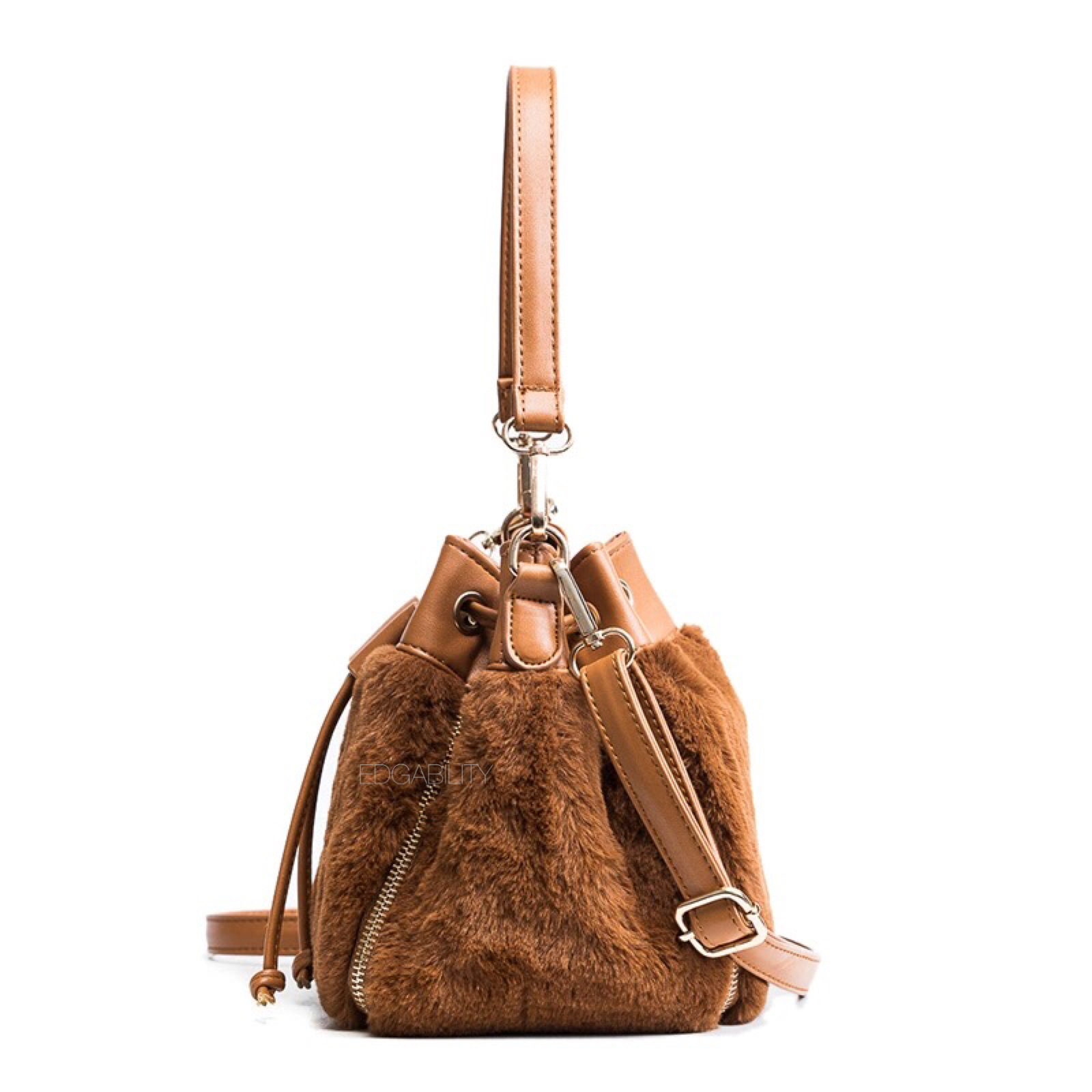 Small faux fur shoulder bag - White - Ladies | H&M IN