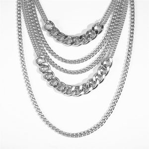 silver chains layered statement necklace edgability detail view