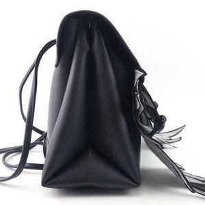 black bag mini backpack embroidered bag edgability side view