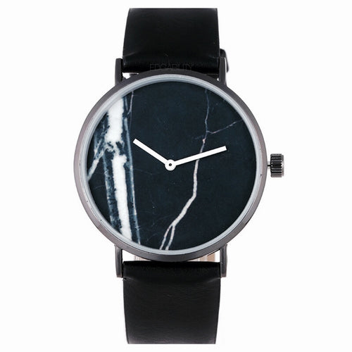 black marble print dial strap watch edgability