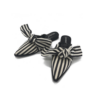 stripes mules trendy shoes edgability angle view