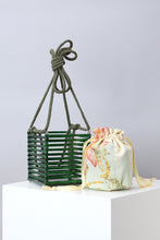 travel acrylic green bucket box bag edgability full view