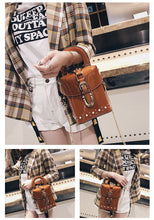 patent leather box bag studded bag sling bag edgability model view