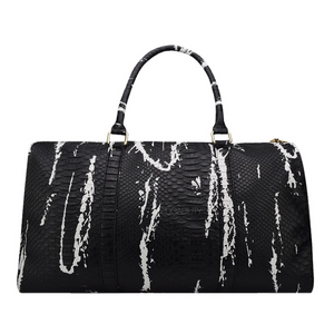 black and white bag marble travel bag edgability front view