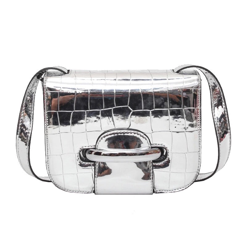 silver bag sling bag metallic bag edgability