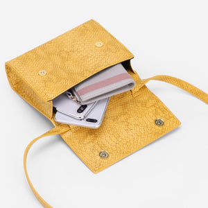 snakeskin envelope yellow clutch bag edgability inside view