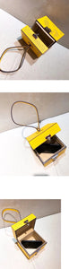 yellow bag box bag vintage bag edgability top view