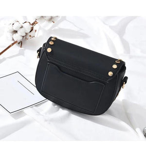 black gold studded handbag back view edgability