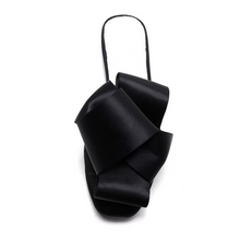 classy bow black flats front view edgability