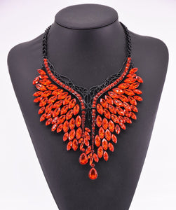 red stone layered statement necklace edgability detail view