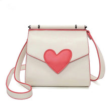 red heart on white shoulder bag edgability