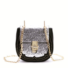 silver sparkle black bag chain strap edgability