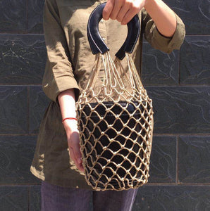 bucket bag basket drawstring bag black bag edgability model view