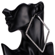 silver crystal hoop earrings statement jewelry edgability model view