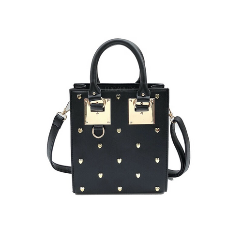 heart studded bag black bag edgability