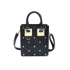 heart studded bag black bag edgability
