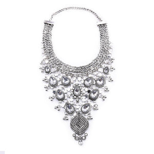 silver necklace statement jewelry edgability ethnic neckpiece