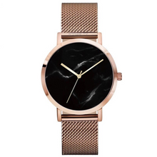 metallic rose gold marble dial watch edgability