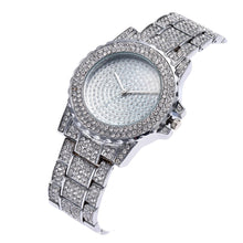 crystal studded diamonte silver watch edgability top view