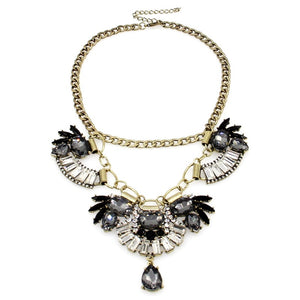 floral necklace crystal statement necklace edgability top view
