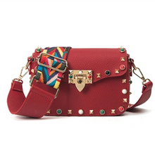multi coloured studded red bag edgability