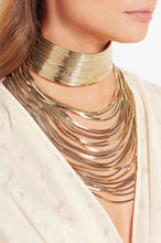 gold choker layered necklace edgability model view