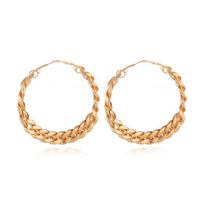 gold hoops metallic golden chains earrings edgability