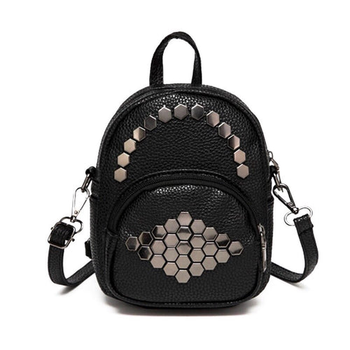 gunmetal studded mini black backpack edgability
