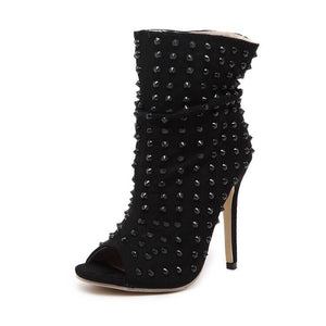 black boots studded boots peeptoe boots edgability